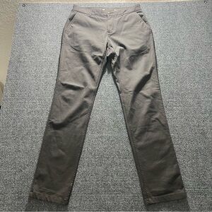 Mugsy Brooks Pants Men's Size 33x34 Gray Charcoal Classic Chino Casual Comfort